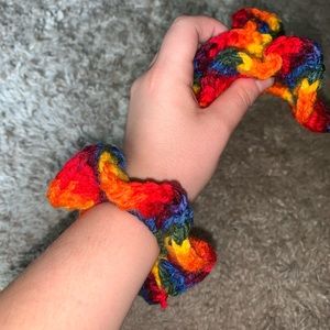 Handmade crocheted scrunchies !! Made by me :)